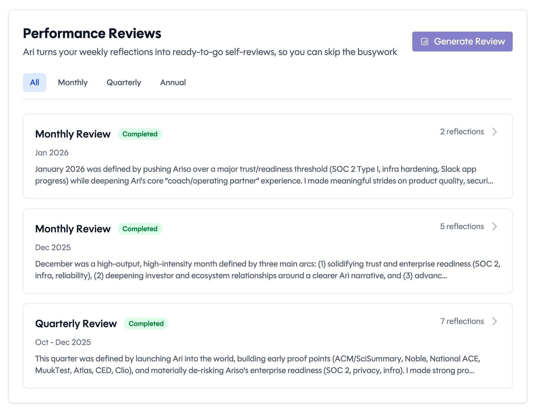 Performance Reviews